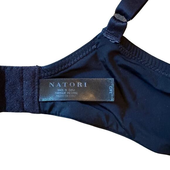 Natori Black Bra Size 34D Lightly Lined Lace Strap Underwire 792B2 - Picture 9 of 9
